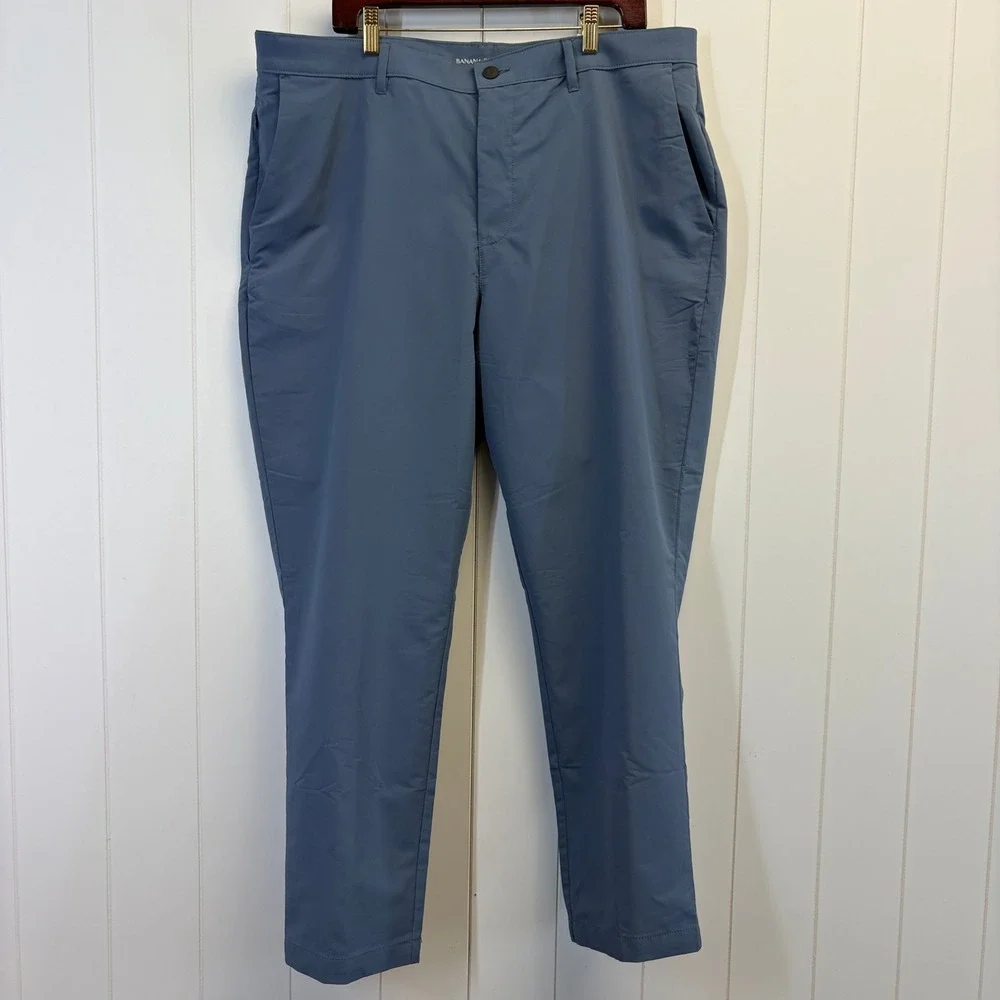 Banana Republic Performance Chino Pants Men Size 40x30 Blue Stretch Commuter